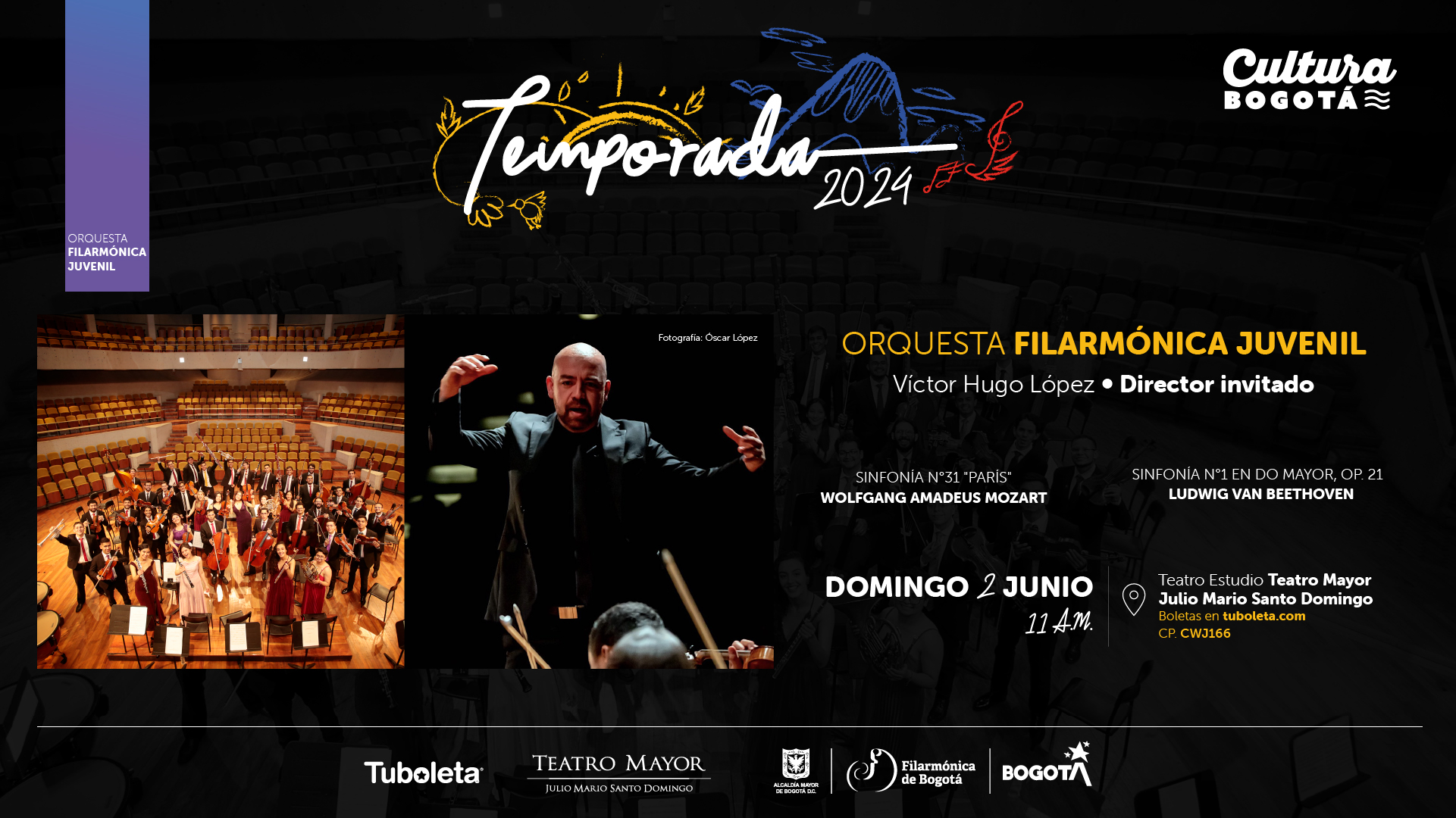 A deleitarse con Mozart, Beethoven y la Filarmónica Juvenil este 2 de junio